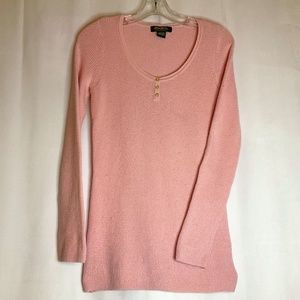 EDDIE BAUER Womens Thermal Henley Angora Blend Waffle Lightweight Sweater EUC